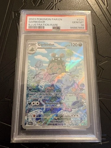 Paradox Rift Garbodor 204/182 SV04 Illustration Rare PSA 10