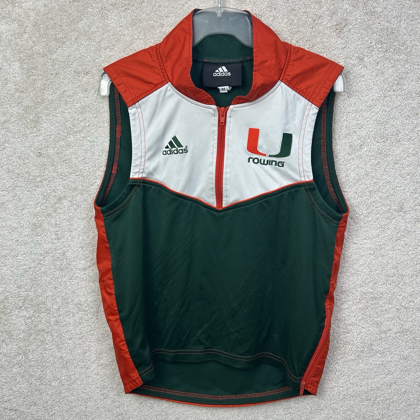 FILA Giubbotto Giacca Zip Ufficiale Adidas Donna Miami Hurricanes Rowing Team Edizione UM M