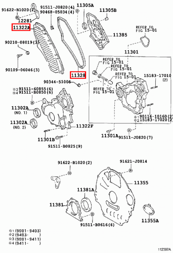 Genuine LandCruiser HDJ100 1HD T 4.2 Diesel Timing Belt Cover w Pad Gasket - Picture 13 of 18