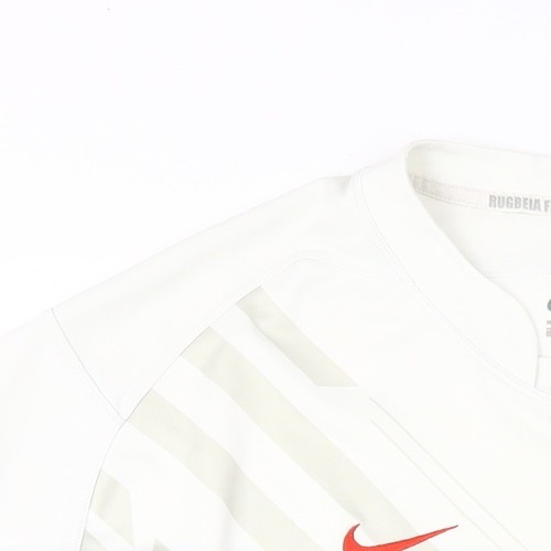 Nike Men’s White Rugby Jersey, M, Quick Dry, Sporty - Picture 8 of 12