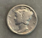 1931-S Mercury Dime - G - Good - 90% Silver