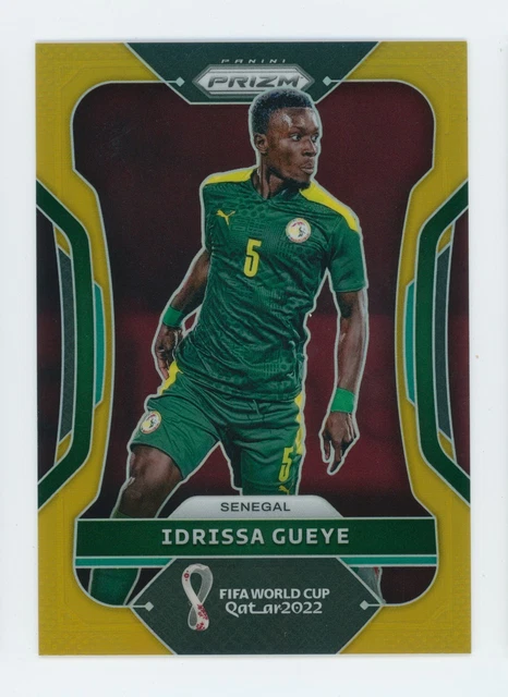 2022 Idrissa Gueye Panini Prizm World Cup Gold Prizm Senegal Soccer Card 10/10
