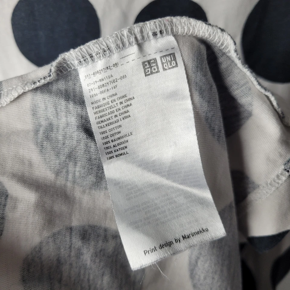 Uniqlo Marimekko Women Size S Black White Spot Jersey Short T-shirt Dress Casual - Image 4 of 4
