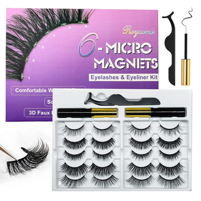 10 Pairs Magnetic Eyelashes with Eyeliner, Magnetic Lashes Natural Looking, Magn