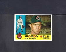 1960 TOPPS SET BREAK #178 WOODY HELD-4--INDIANS--NO CREASES--EX/MT/NR/MT++
