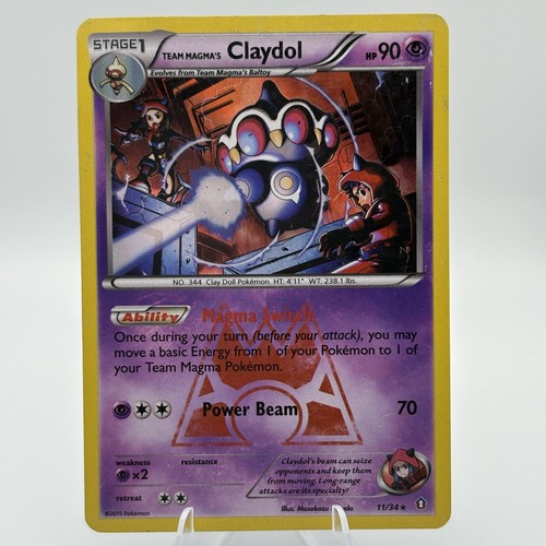 Team Magma's Claydol 11/34 Double Crisis Holo Rare MP Pokemon TCG