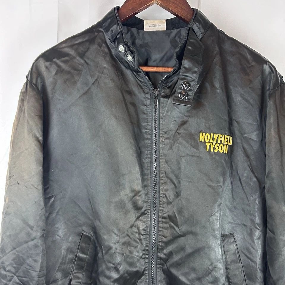ВИНТАЖНЫЙ Tyson против Holyfield бокс куртка средний 1991 тяжелый птица атлас - Изображение 3 из 4