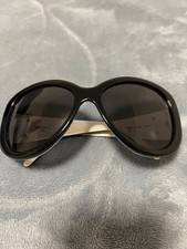 Vintage Chanel Oval Frame Oversized Women's Sunglasses Black  White