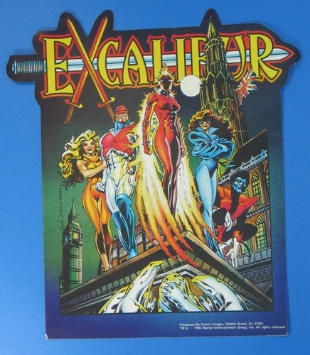 EXcalibur X-Men Mega Sticker 8.5" x 9.5" Comic Images Vintage 1990 Marvel