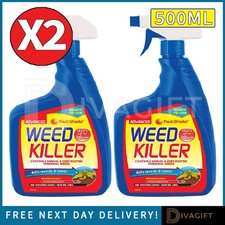 2X WEEDKILLER ADVANCED WEED KILLER SPRAY FAST ACTING KILLS FOR WEEDS ROOTS 500ML 7.80 per litre