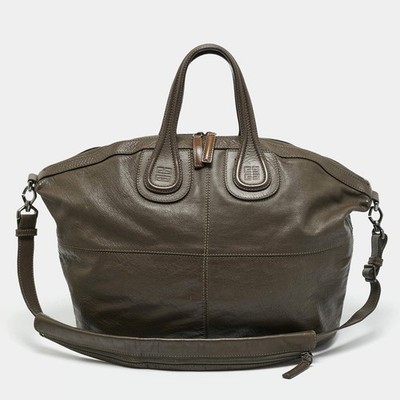Givenchy Olive Green Leather Large Nightingale Satchel | eBay