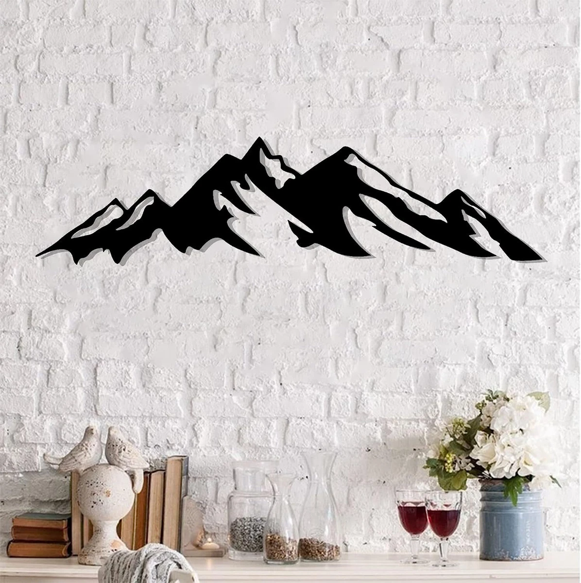 Mountain Metal Sign Mountain Range Metal Art Hill Metal Wall Art Nature Decor