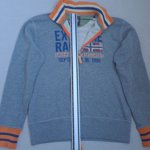 Napapijri Mens Full Zip Sweatshirt Size L High Neck Sweater Cotton Blend - Picture 23 of 24