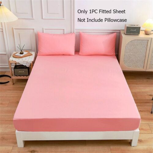 Fitted Bed Sheet Fitted Sheet Mattress Cover Dust Cover Bed Linings Cozy Soft - Picture 24 of 29