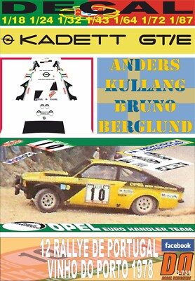 DECAL OPEL KADETT GT/E A.KULLANG R. PORTUGAL 1978 6th (01)