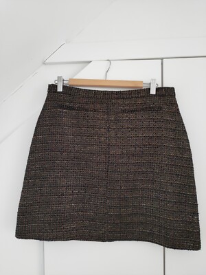 OASIS Boucle Mini Short Autumn Skirt Multicoloured UK14 Wool Blend