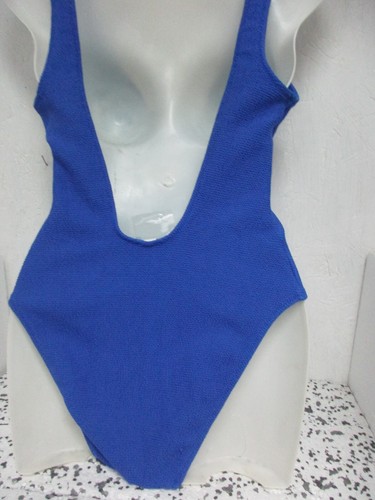 Costume intero tinta unita e a righe testurizzato blu misure taglia small nuovo senza etichette!!!! - Foto 2 di 2