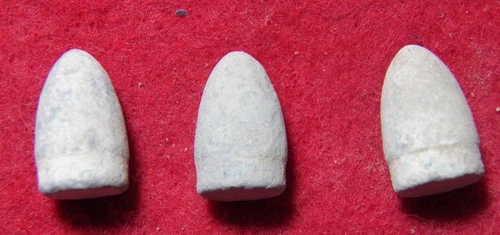 3 Excavated Civil War .36 Cal. Colt Revolving Rifle Pistol Bullets - Manassas
