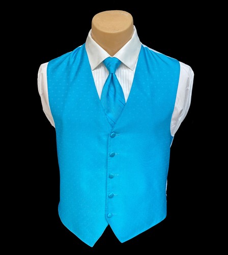 Men's Lauren Ralph Lauren Malibu Blue Tuxedo Vest with Choice of Tie - Picture 2 of 8