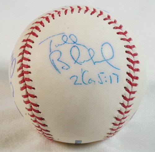 Ric Flair Arn Ole Anderson + Four Horsemen Signed Baseball PSA/DNA COA NWA WCW 8 - Picture 5 of 24