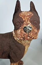 Antique Cast Iron Boston Terrier 9" Statue/Doorstop