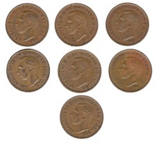 British George VI Halfpenny Coins &ndash; Bulk Lot &ndash; UK Bronze Pre-Decimal Collectable