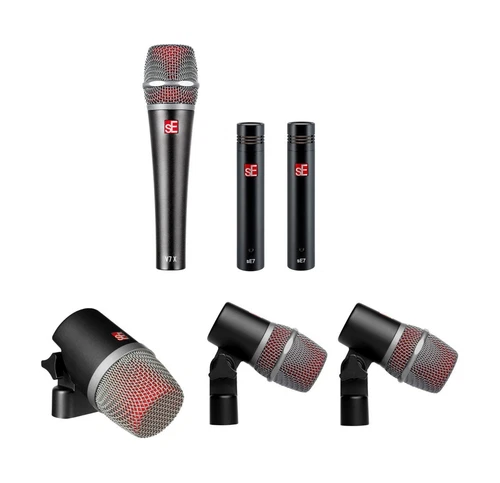 sE Electronics V Pack Club | Professional Drum Microphone Set w/Case and Clamps