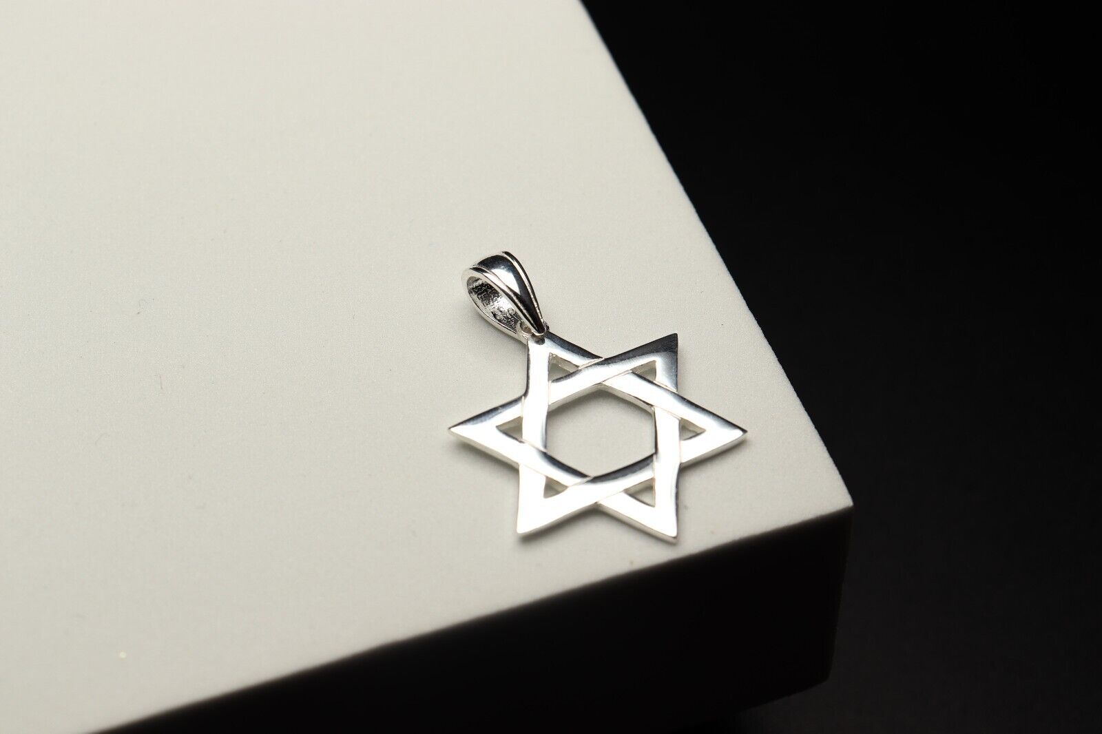 Solid 925 Sterling Silver Large Star of David Jewish Pendant