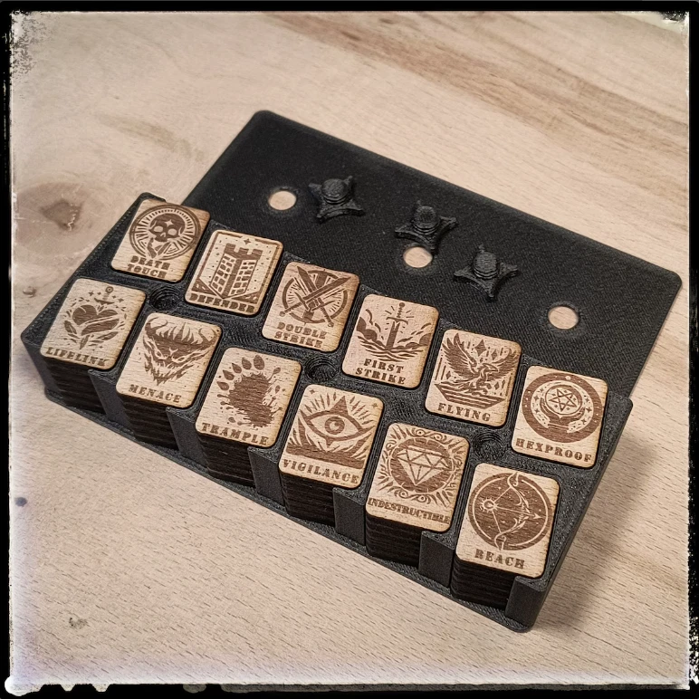Wooden Ability Counter Set compatible with Magic (MTG) || Laser engraved Set - Bild 2 von 4