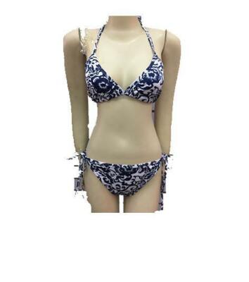 gypsohila★Healthy Bikini(Black×White 36) Women's Curve Love Halter String Triangle Bikini Top