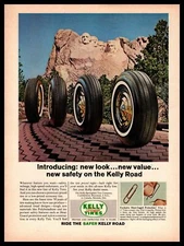 1964 Kelly Springfield Tires Mount Rushmore President Monmument Vintage Print Ad