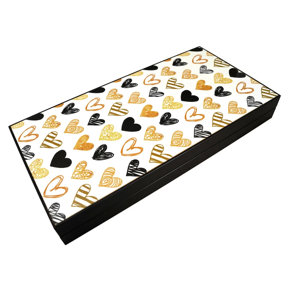 DELUXE Holz Backgammon Set VALENTINE Tavla Spiel im XXL Format 48x48,7 cm - Bild 2 von 4
