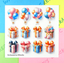 Gift Presents Balloon Bouquets Sticker Sheet
