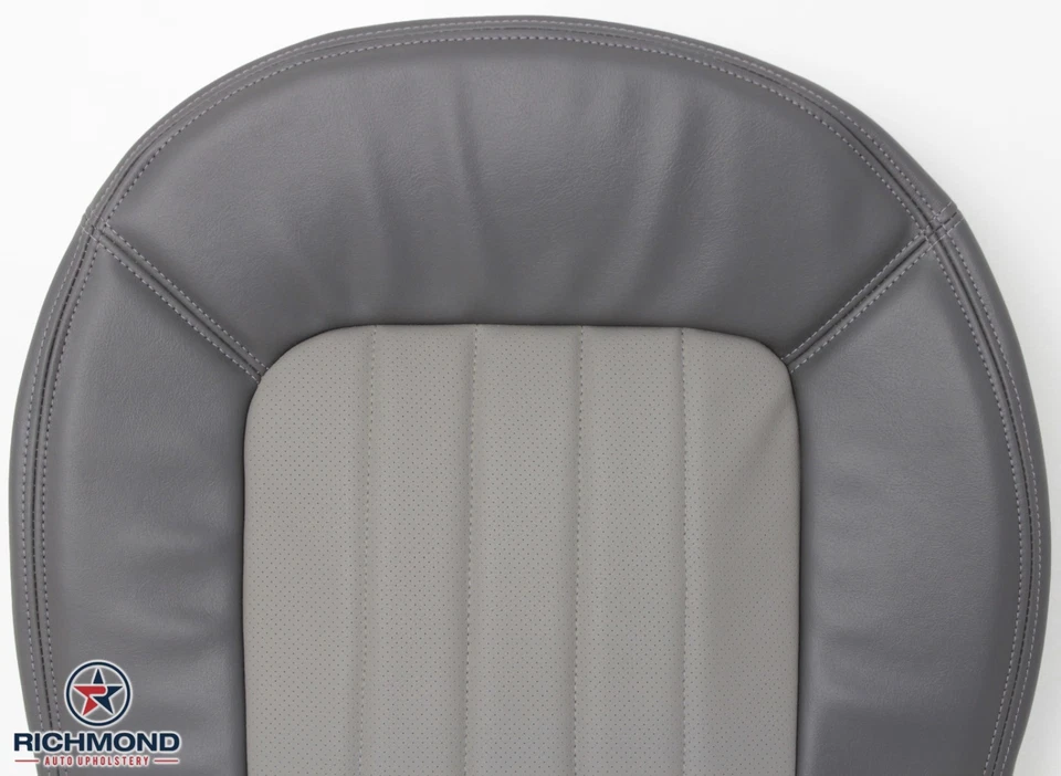 2002 2003 Mercury Mountaineer -Driver Side Bottom Leather Seat Cover 2-Tone Gray - Image 4 of 4