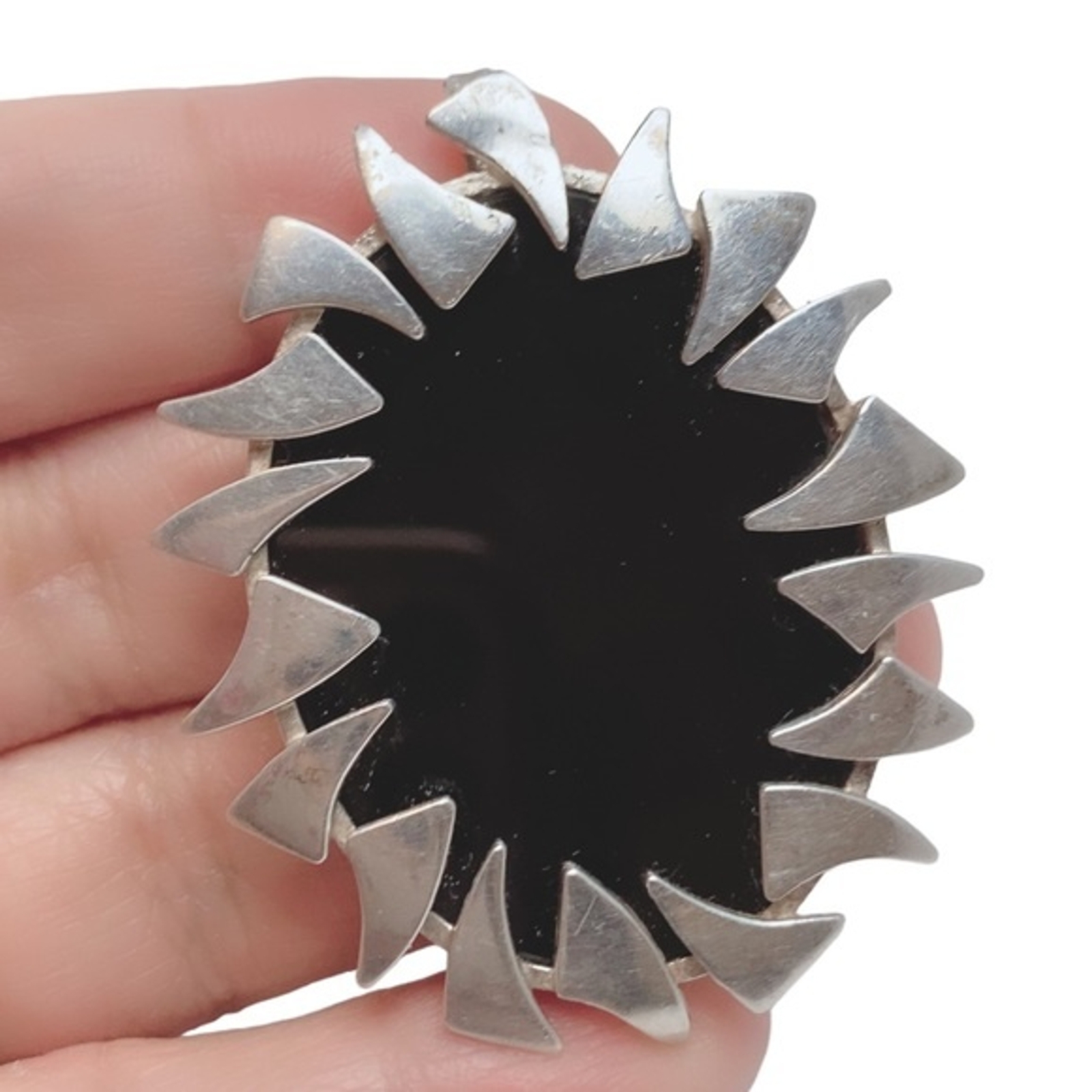 Signed Sterling Silver 925 Large Statement Oval O… - image 1