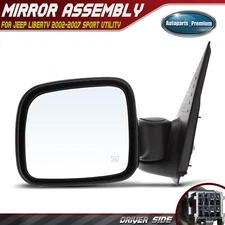 Driver Side Power Heated Mirror with Manual Folding for Jeep Liberty 2002-2007