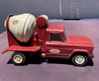 Vintage Tonka Jeep Metal Steel Red Cement Mixer Truck 1960s