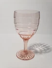 VTG Block Optic Pink Goblet 5.75 9 oz  Depression Glass 1929-1933 Hocking Glass