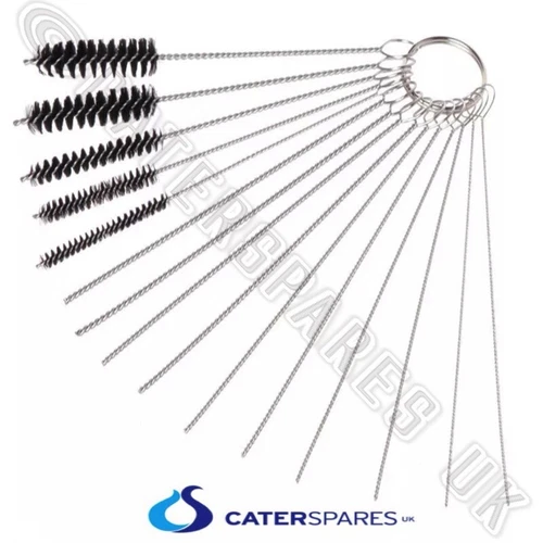 GAS BURNER HOLE UNBLOCKING CLEANING PINS & SMALL BRUSH TOOL SET FOR PILOT HEADS