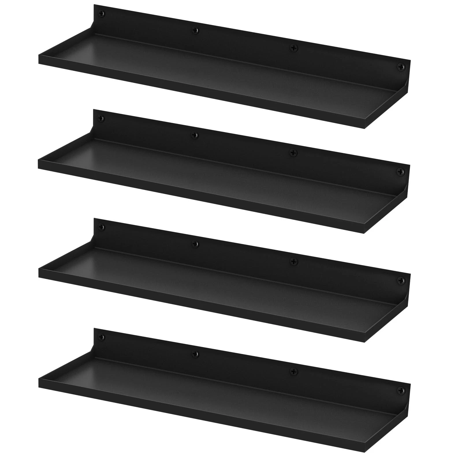 4 Pack Metal Floating Shelves 17x6 Inch Large Wall Mounted Shelf for Storage ...
Opens in a new wind