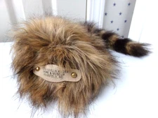 LAURA INGALLS WILDER Raccoon Skin Cap Hat Boys Tail Warm Faux Fur Winter Play