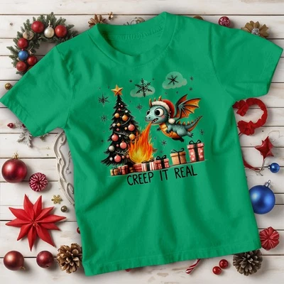 T-shirt Dragon Christmas garçons et filles pour enfants #MC - Photo 1/4