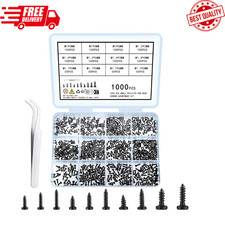 1000 Pcs Small Pan Head Screws Assortment Kit, Micro Tiny Electronic Self-Tappin