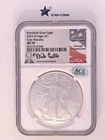 2024-W Burnished Silver Eagle NGC MS70 Congressman Mike Castle Signed ER