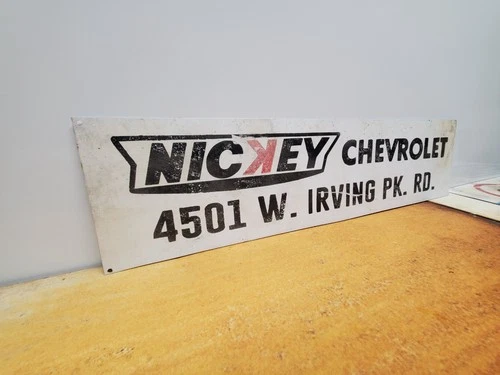 Nickey Chevrolet Chicago Painted Sign 24x6" Vintage Look Retro Day 2 VTG