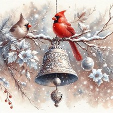 Cardinal Birds 5D Diamond Painting Kits Full Round Drill Painting Gem Art