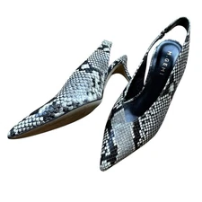 M. Gemi The Atto Snakeskin Print Slingback Leather Pumps Heels Italy Size EU 37