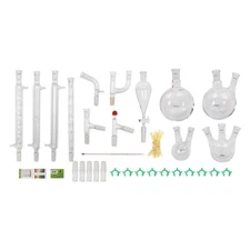 24/40 Joints Glass Organic Chemistry Lab Glassware Kit, 32PCS Lab Chemilcal Unit