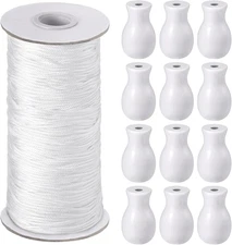 Windyun 109.36 Yards Roman Blind Cord 1.8 Mm Braided Lift Shade String and 12 Pi