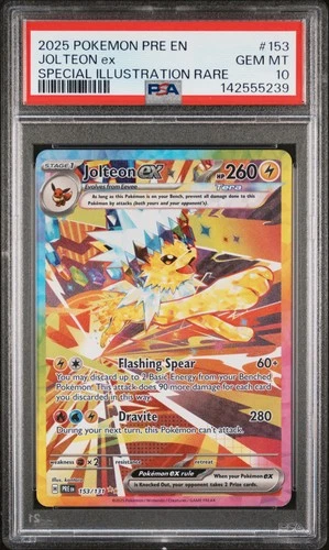2025 POKEMON PRISMATIC EVOLUTIONS ILLUSTRATION RARE #153 JOLTEON EX PSA 10